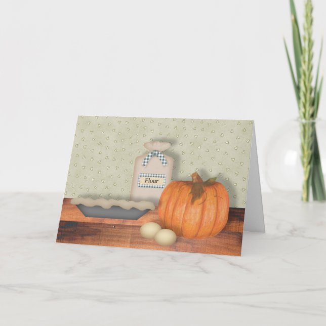 Carte Citrouille de cuisson à tarte Thanksgiving (Devant)