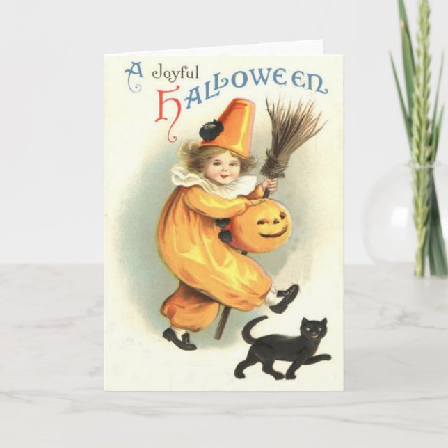Carte Citrouille de Jack-o'-lantern de chat noir de (Devant)