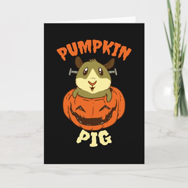Carte Citrouille de porc de Guinée Halloween (Devant)