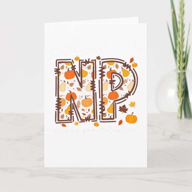 Carte Citrouille de praticienne infirmière de Np automne (Devant)
