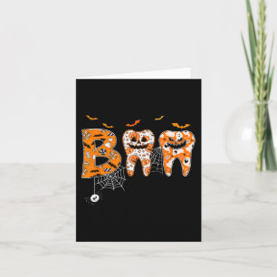 Carte Citrouille Dents de Boo Dentiste Hygiéniste Dentai