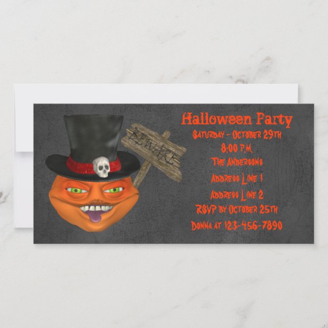 Carte Citrouille déplaisant Fête Halloween (Devant)