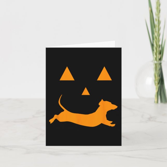 Carte Citrouille d'Halloween Costume de Dachshund Jack-o (Devant)