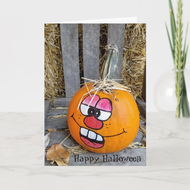 Carte citrouille d'Halloween peint (Devant)