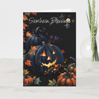 Carte Citrouille d'Halloween Samhain Night Pagan Bénédic