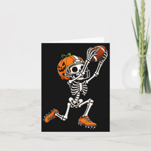 Carte Citrouille d'Halloween squelette de football améri