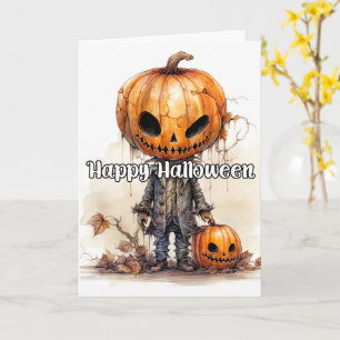 Carte Citrouille éffrayant Halloween heureux