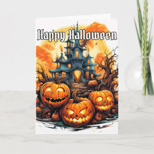Carte Citrouille Éffrayant tristement lumineux   Hallowe