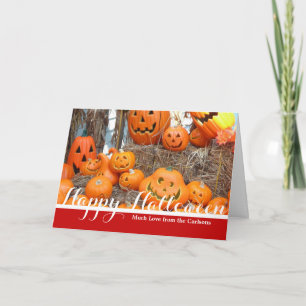 Carte Citrouille halloween Jack-o'-lantern orange citrou