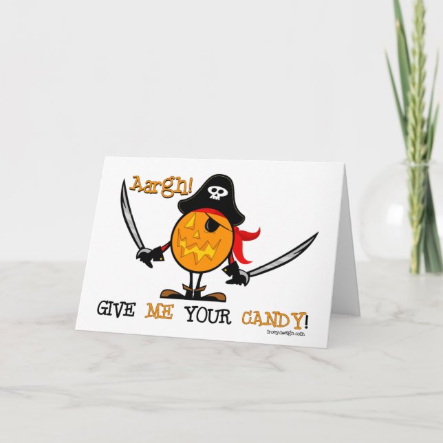 Carte Citrouille pirate d'Halloween (Devant)