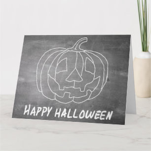 Carte Citrouille pour Halloween 1 aspect tableau noir