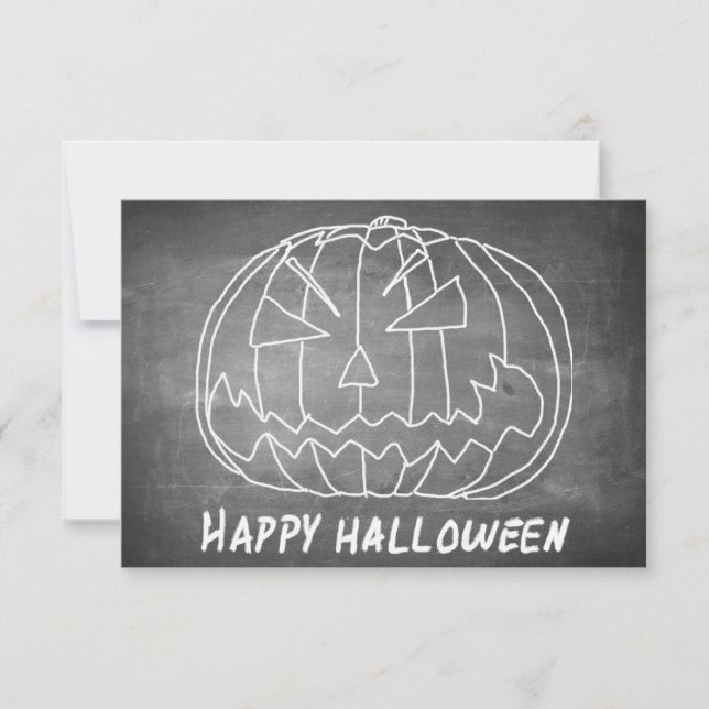 Carte Citrouille pour Halloween 5 aspect tableau (Devant)