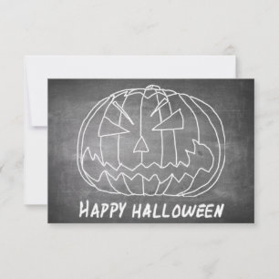 Carte Citrouille pour Halloween 5 aspect tableau noir