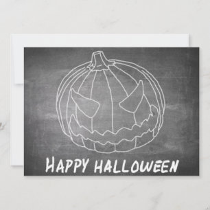 Carte Citrouille pour Halloween 6 aspect tableau noir