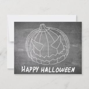 Carte Citrouille pour Halloween 6 style tableau noir