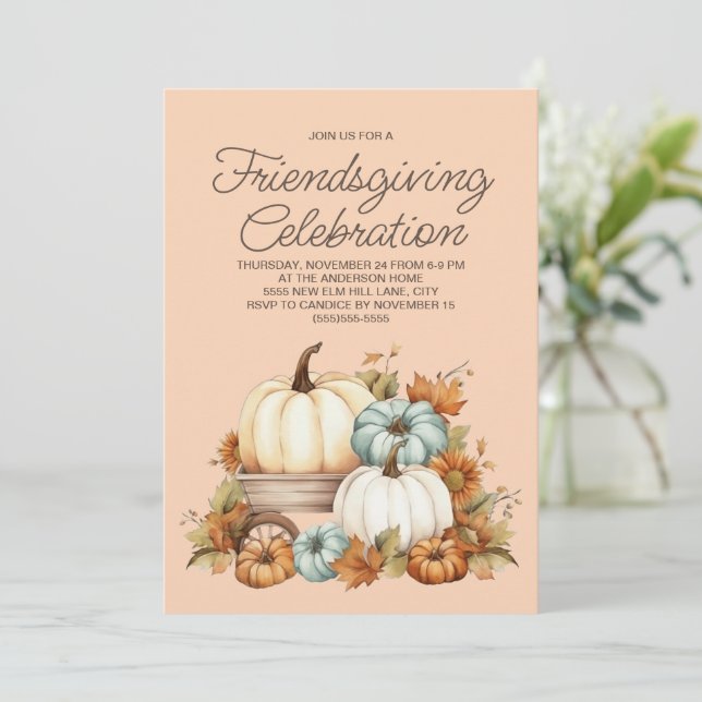 Carte Citrouille Russe Boho Harvest Friedsgiving (Debout devant)