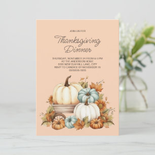 Carte Citrouille Russe Boho Harvest Thanksgiving Dîner