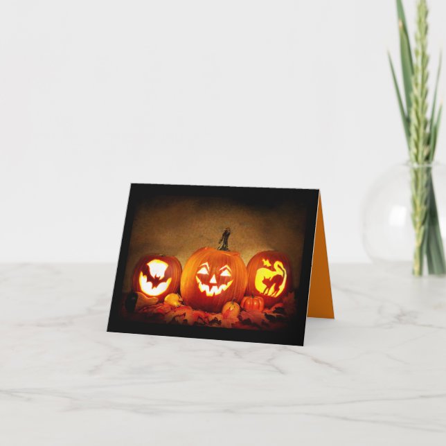 Carte Citrouille sculptée Halloween (Devant)