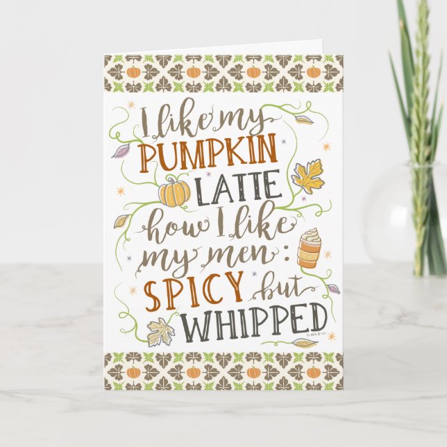 Carte Citrouille Spice Funny Latte Humour Thanksgiving F (Devant)