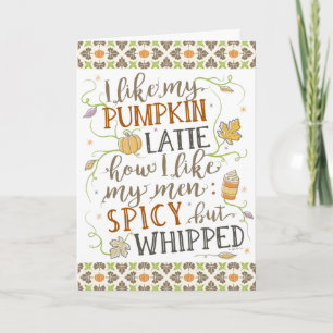 Carte Citrouille Spice Funny Latte Humour Thanksgiving F