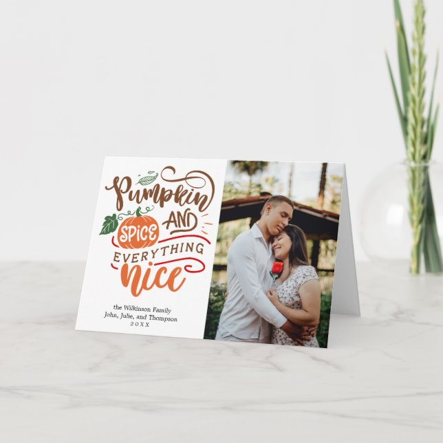 Carte Citrouille Spice & Tout Nice Photo Thanksgiving (Devant)