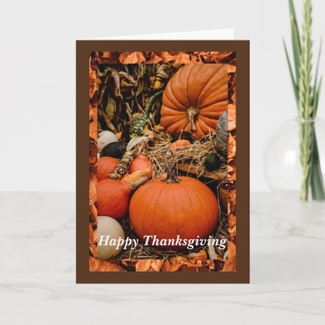 Carte Citrouille Thanksgiving, 5" x 7" pliée (Devant)