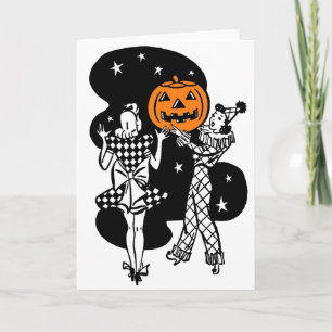 Carte Citrouille vintage Retro Halloween