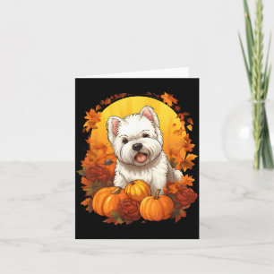 Carte Citrouille Westie Chien Halloween Thanksgiving