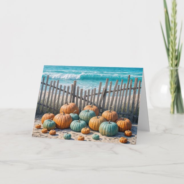 Carte Citrouilles d'anniversaire de plage (Devant)