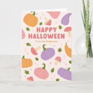 Carte Citrouilles et champignons d'Halloween
