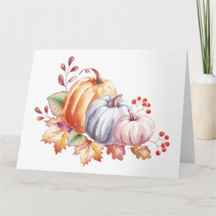 Carte Citrouilles Pastel Aquarelle