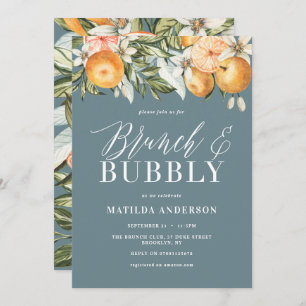 Carte Citrus, brunch douche nuptiale orange & mousseux