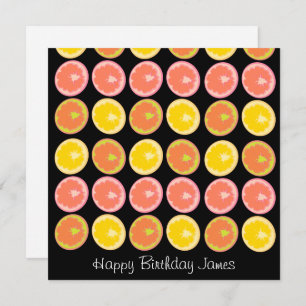 Carte Citrus Candy Lemon Fruit Motif Anniversaire