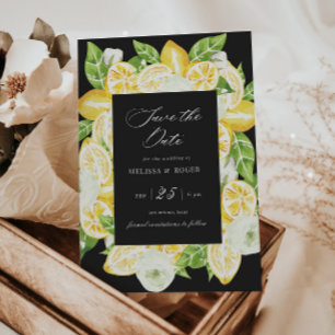 Carte Citrus Lemon Tree Élégant Enregistrer La Date Invi