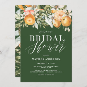 Carte Citrus, oranger + fleur fête de la douche nuptiale