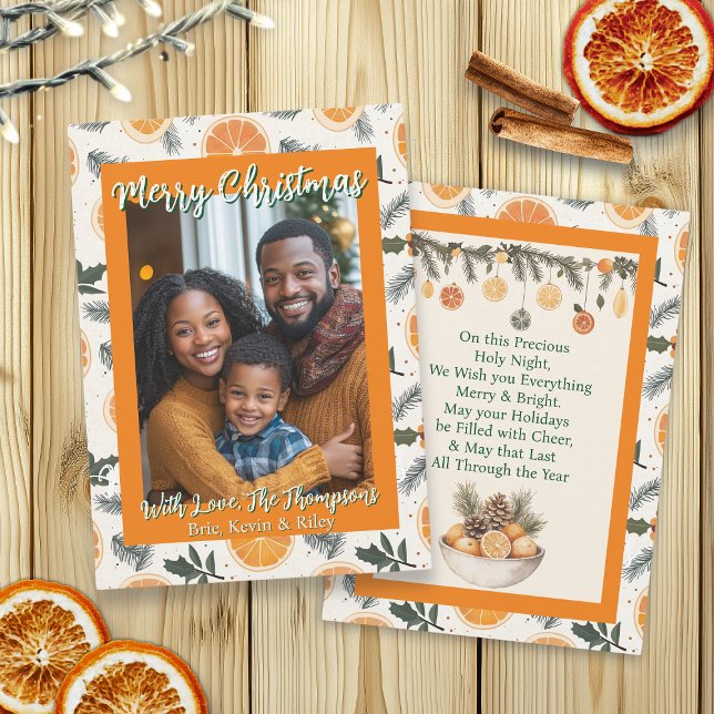 Carte Citrus personnalisé Thème de la famille Photo Noël (Créateur téléchargé)