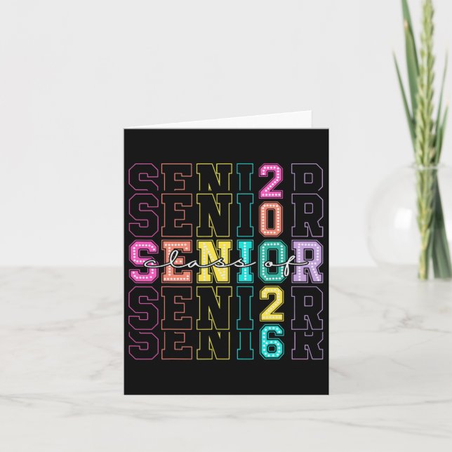 Carte Cl Of 2026 Senior 2026 Retour À L'École 2026 Gradu (Devant)