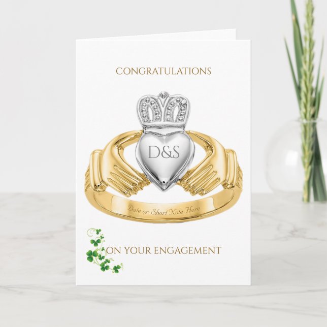 Carte Claddagh Ring Congratulations on Your Engagement (Devant)