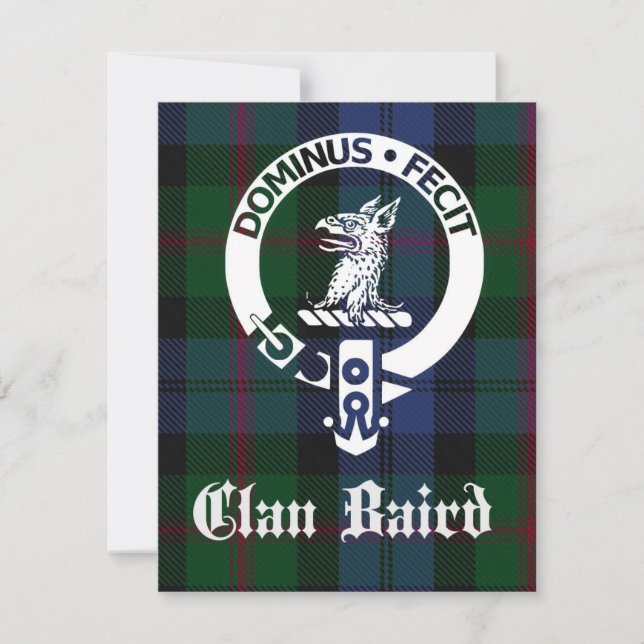 Carte Clan Baird Crest Tartan Salutation (Devant)