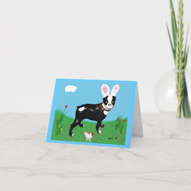 Carte Clancey de Pâques Boston Terrier (Devant)