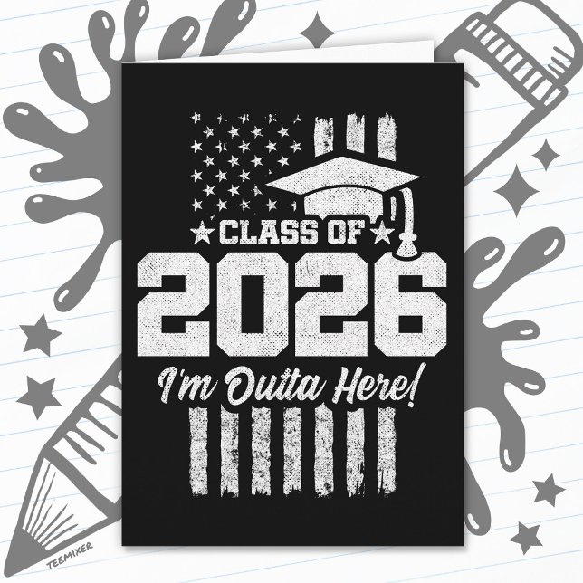 Carte Class of 2026 Graduation Distressed Flag Design (Créateur téléchargé)