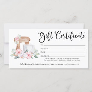 Carte Classe cuisine Boulangerie Certificat cadeau