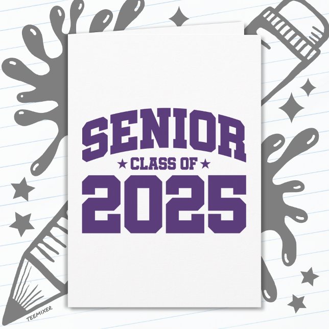 Carte Classe de 2025 Lycée Graduation Senior 2025 (Créateur téléchargé)
