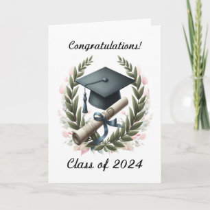 Carte Classe de fin d'études de 2024 Félicitations Casqu