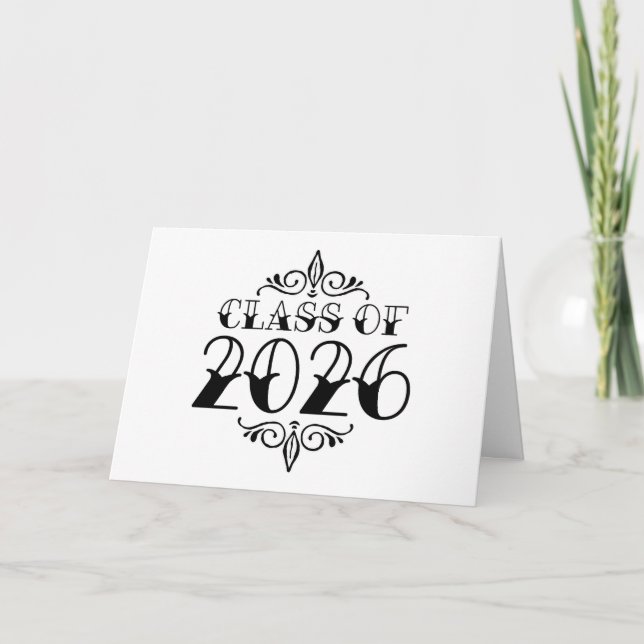 Carte Classe de style tatouage de 2026 Graduation (Devant)