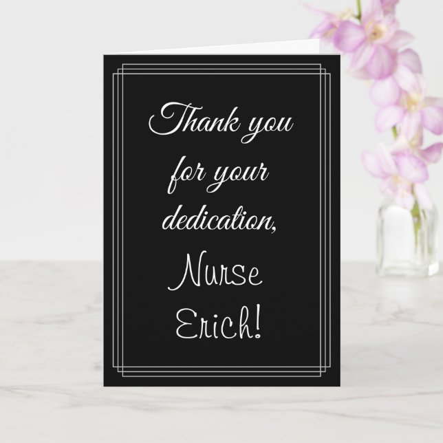 Carte Classé et élégant "Merci pour votre dévouement" (Orchidée)