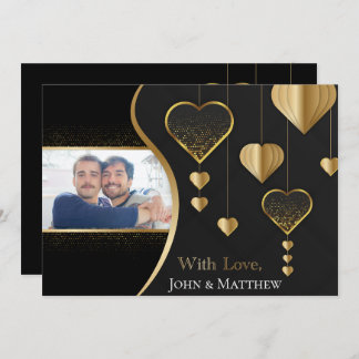 Carte Classé Noir et Or, Le G en LGBTQ Valentine