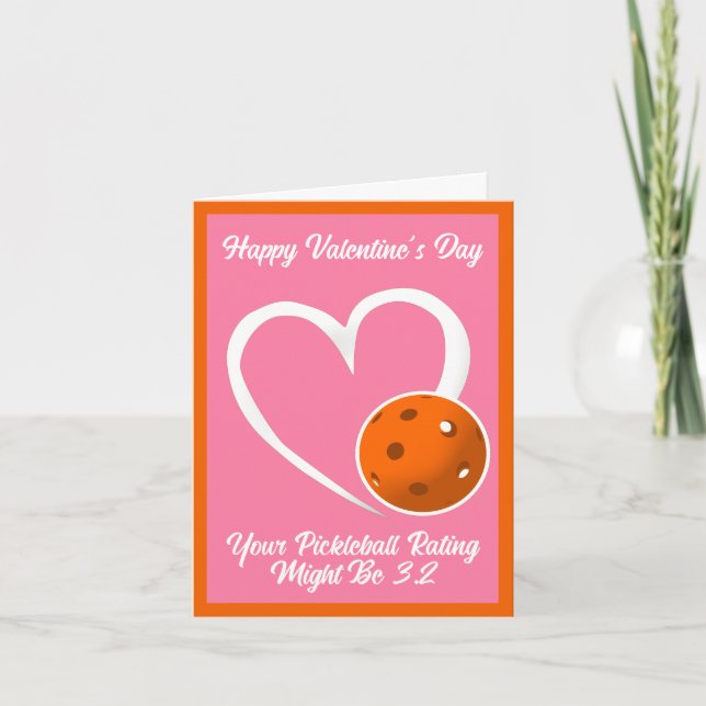 Carte Classement Valentine Coeur rose et orange (Devant)