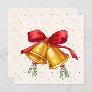 Carte Classic Christmas Bells Holiday Card