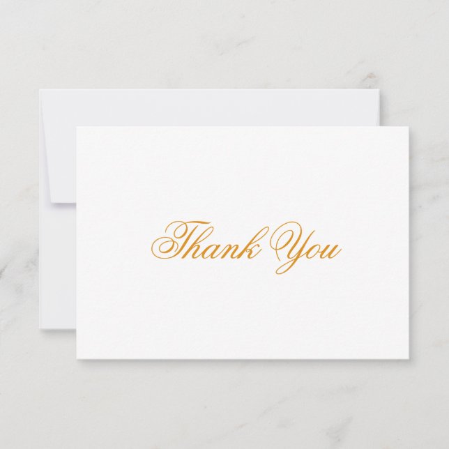 Carte Classic Gold Script Thank You Note Card (Devant)